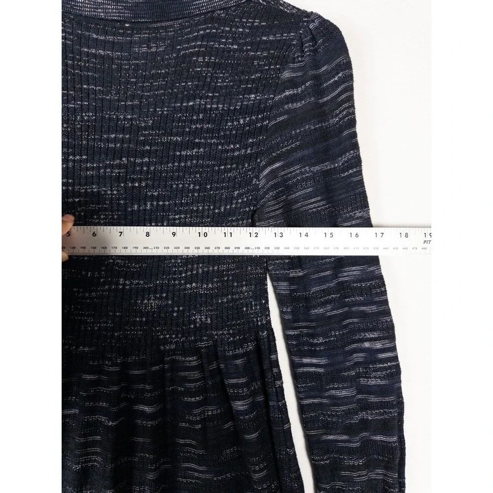 Free People Sweater Dress Small Womens Boho Ruffle Flare V Neck Rayon Blend Knit